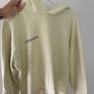 Cream Hoodie with Text Detail